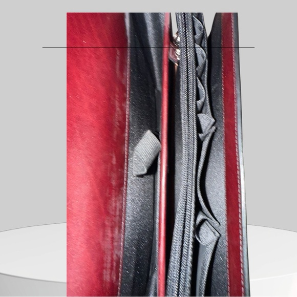 Jack Georges Elements 4402 Large Burgundy  Italian Leather Briefcase w Lock NEW - Picture 4 of 16